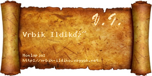 Vrbik Ildikó névjegykártya